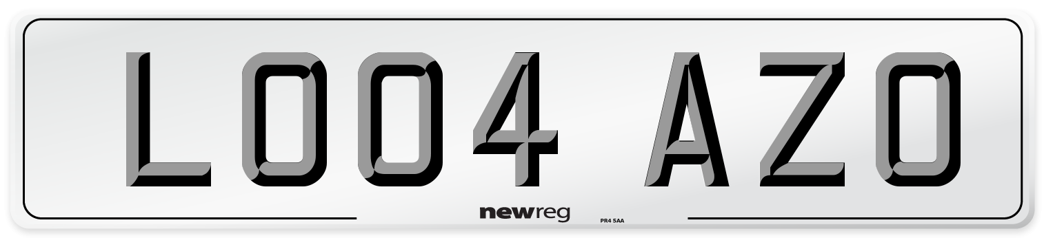 LO04 AZO Number Plate from New Reg